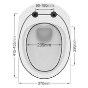Copriwater modello Harry di colore nero con cerniere di zinco