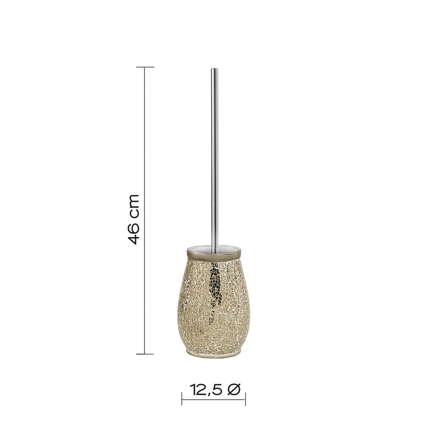 Scopino con ciuffo in setole Gedy serie Myosotis - Crema/Oro by CeramicStore | Lo specialista del tuo bagno