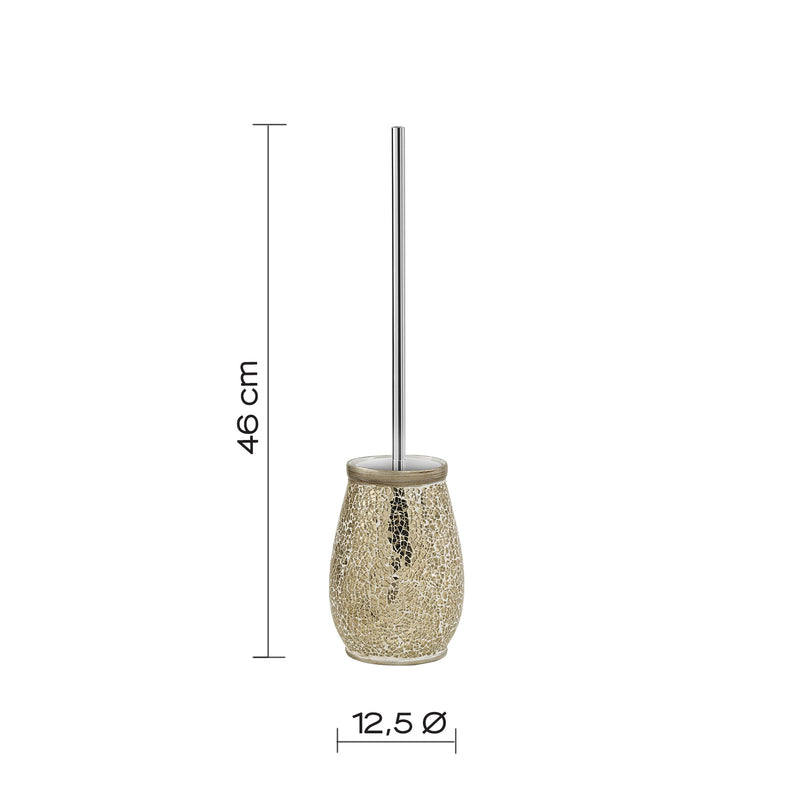 Scopino con ciuffo in setole Gedy serie Myosotis - Crema/Oro by CeramicStore | Lo specialista del tuo bagno