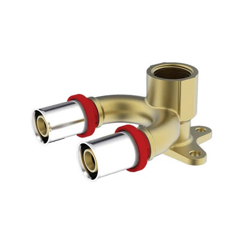 Raccordo doppio ikaro femmina a u con flangia 1/2 d.20x2 d.16x2