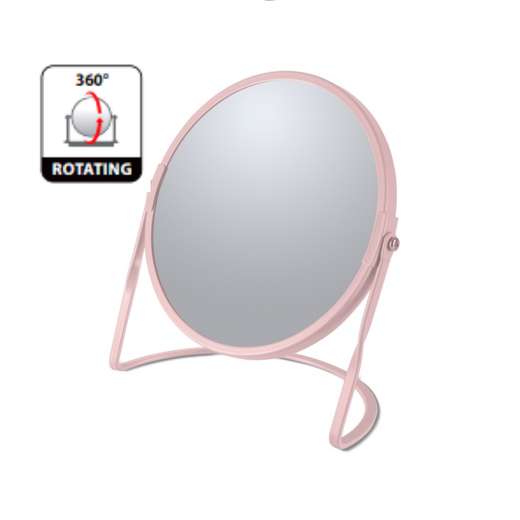 Specchio ingranditore da tavolo su base in acciaio modello Akira colore rosa opaco by CeramicStore | Lo specialista del tuo bagno