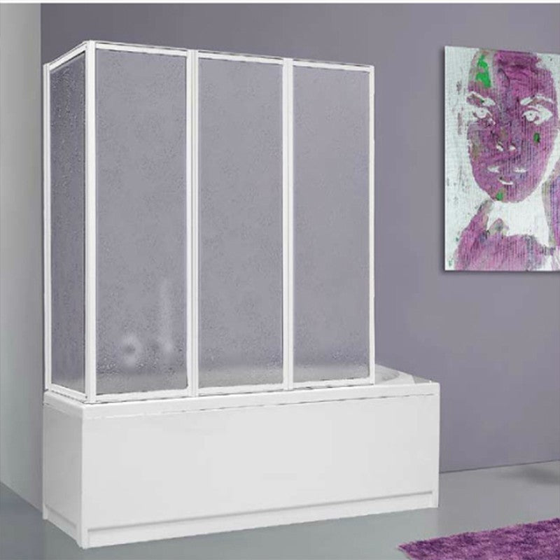 Parete vasca 133 cm a 2 Lati con pannelli Pieghevoli alluminio e acrilico by CeramicStore | Lo specialista del tuo bagno