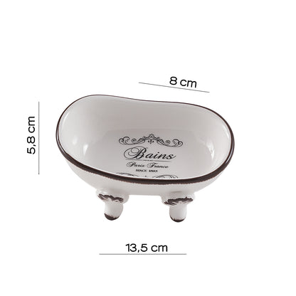 Portasapone da appoggio in ceramica Gedy serie Amelie - Bianco
