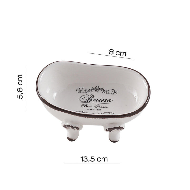 Portasapone da appoggio in ceramica Gedy serie Amelie - Bianco