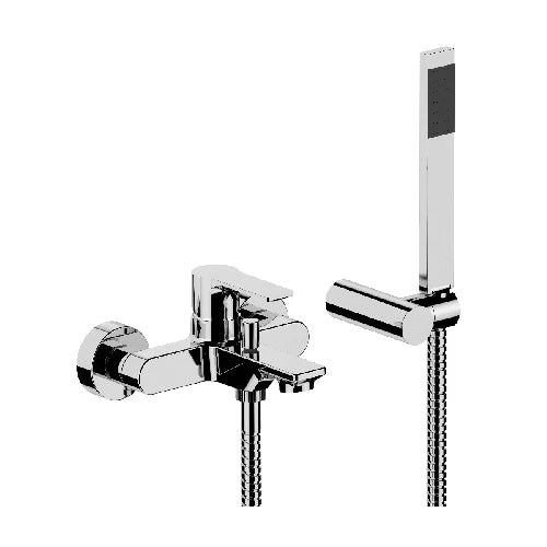 Monocomando vasca esterna con accessori linea icon cromo