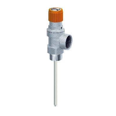 Valvola di sicurezza combinata cromata per impianti solari 6 bar 1/2mx1/2f