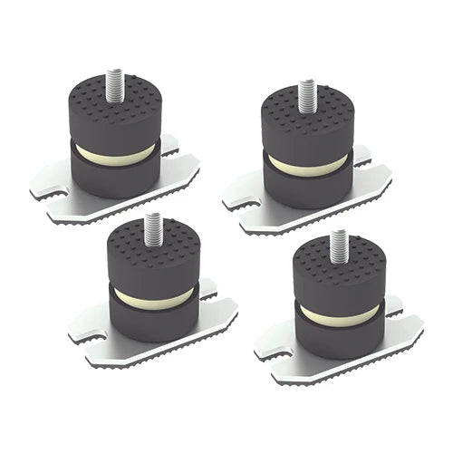 4 pz antivibranti a pavimento con piastra hxl 40x40 mm m8x22