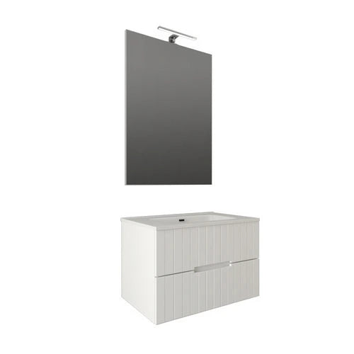 Mobile bagno sospeso completo vania bianco opaco l. 74 cm