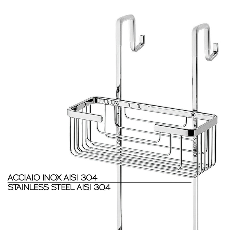 Portaoggetti doccia appendibile a 2 ripiani in Ottone modello Apollo di Gedy - Cromato by CeramicStore | Lo specialista del tuo bagno