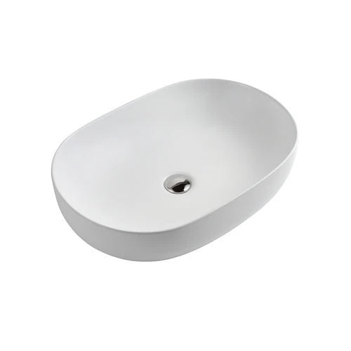 Lavabo ovale mod. lav02 cm 60x42x14 bianco lucido