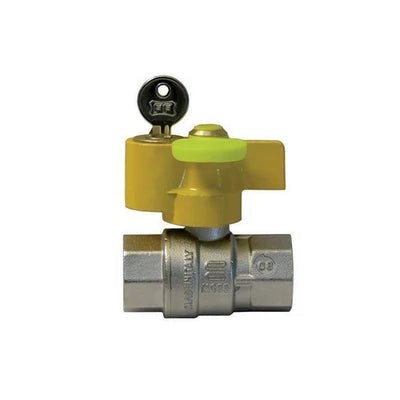 Valvola a sfera gas ff con serratura 3/4 dn 20