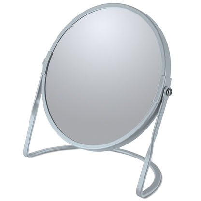 Specchio ingranditore da tavolo su base in acciaio modello Akira colore blu ghiaccio opaco by CeramicStore | Lo specialista del tuo bagno