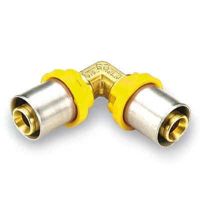 Raccordo per multistrato gas curvo doppio diam. 26