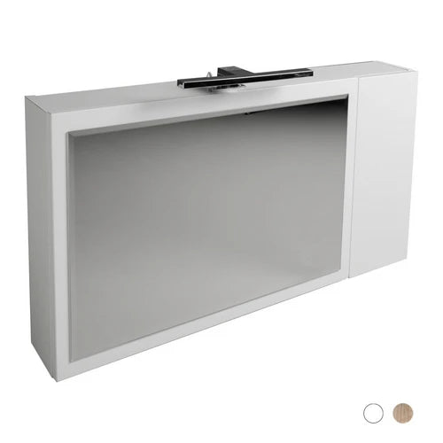 Specchio contenitore orizzontale bianco lxhxp 90x50x15 cm