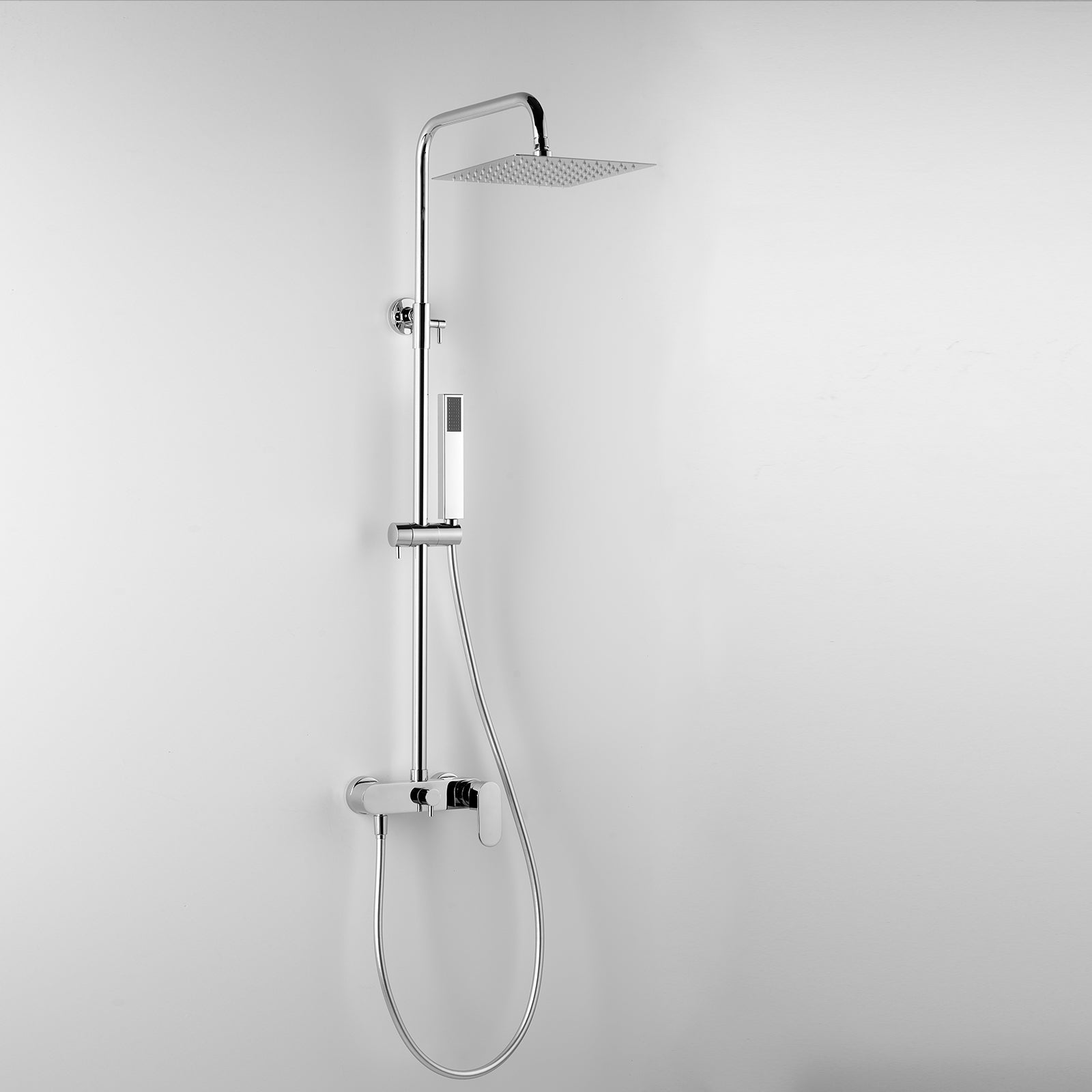 Colonna Doccia Tonda ARES Argo con soffione quadrato 20x20 cm miscelatore con deviatore incorporato by CeramicStore | Lo specialista del tuo bagno