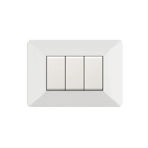 Placca in tecnopolimero 3 posti bianco