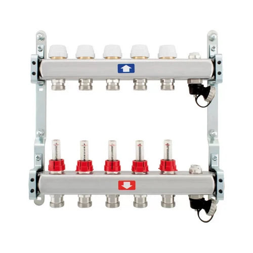 Collettore premontato con flussimetri scarico e sfiato 3 vie 1 x3/4