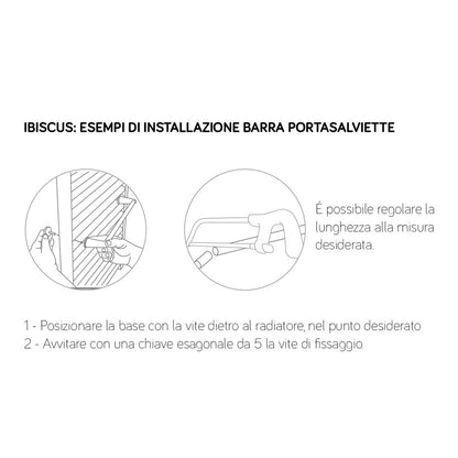 Barra portasalviette abs bianco Lazzarini Ibiscus lunga 400 mm by CeramicStore | Lo specialista del tuo bagno