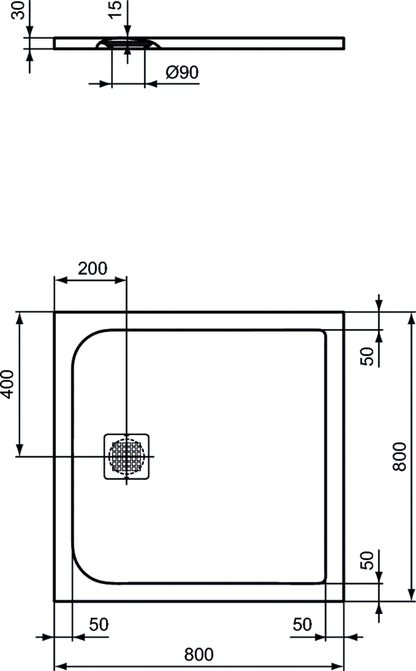 Piatto doccia Effetto Pietra 80x80 Ideal Standard Ultra Flat S- Piletta NON inclusa by CeramicStore | Lo specialista del tuo bagno