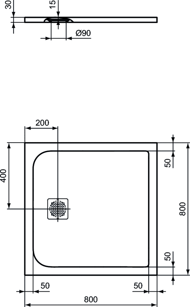 Piatto doccia Effetto Pietra 80x80 Ideal Standard Ultra Flat S- Piletta NON inclusa by CeramicStore | Lo specialista del tuo bagno