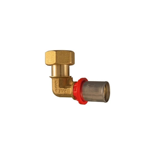 Adattatore curvo sede piana a pressare per multistrato 3/4 x 20