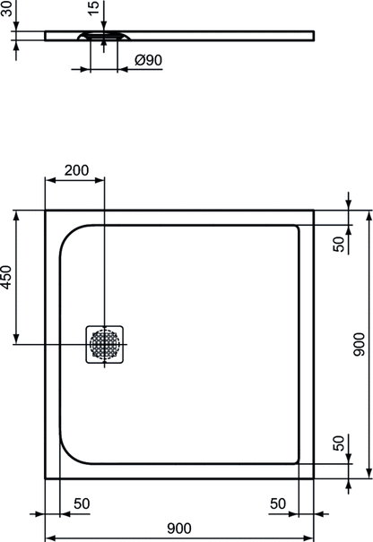 Piatto doccia Effetto Pietra 90x90 Ideal Standard Ultra Flat S- Piletta NON inclusa by CeramicStore | Lo specialista del tuo bagno