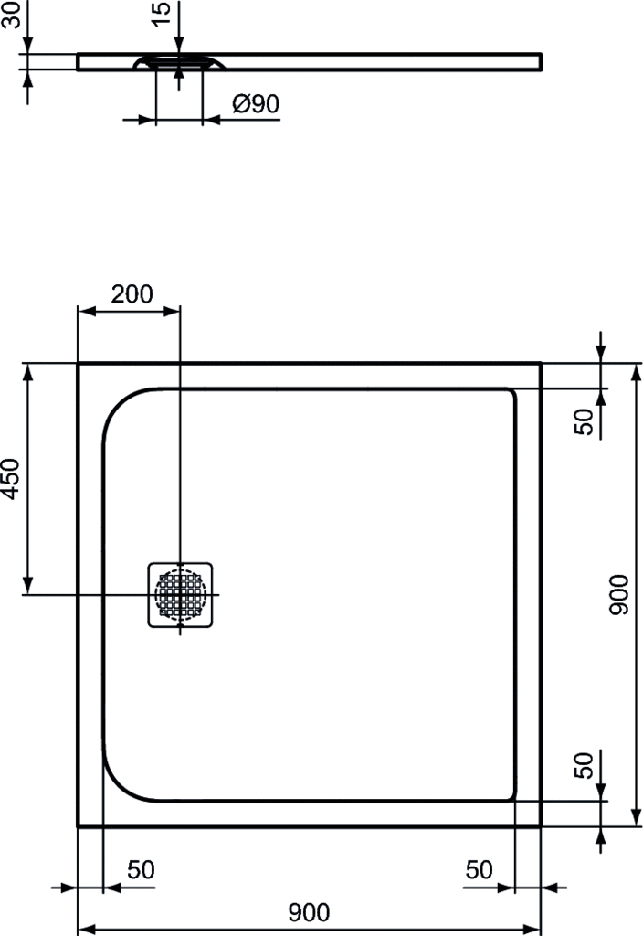 Piatto doccia Effetto Pietra 90x90 Ideal Standard Ultra Flat S- Piletta NON inclusa by CeramicStore | Lo specialista del tuo bagno