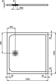 Piatto doccia quadrato Effetto Pietra 100x100 Ideal Standard Ultra Flat S- Piletta NON inclusa by CeramicStore | Lo specialista del tuo bagno