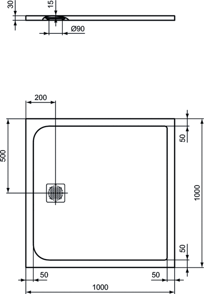 Piatto doccia quadrato Effetto Pietra 100x100 Ideal Standard Ultra Flat S- Piletta NON inclusa by CeramicStore | Lo specialista del tuo bagno