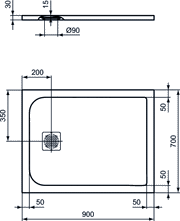 Piatto doccia rettangolare Effetto Pietra 70x90 Ideal Standard Ultra Flat S- Piletta NON inclusa by CeramicStore | Lo specialista del tuo bagno