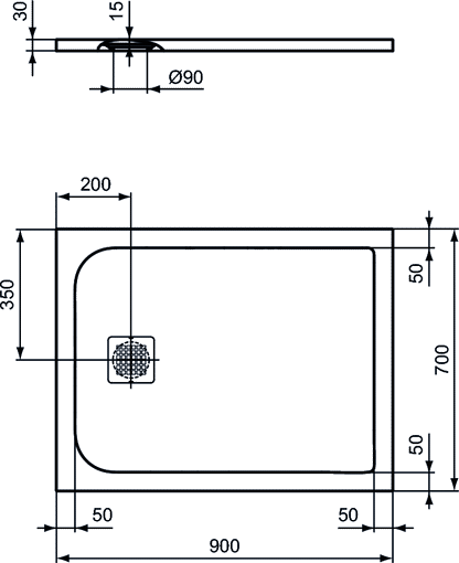 Piatto doccia rettangolare Effetto Pietra 70x90 Ideal Standard Ultra Flat S- Piletta NON inclusa by CeramicStore | Lo specialista del tuo bagno