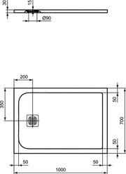 Piatto doccia rettangolare Effetto Pietra 70x100 Ideal Standard Ultra Flat S- Piletta NON inclusa by CeramicStore | Lo specialista del tuo bagno