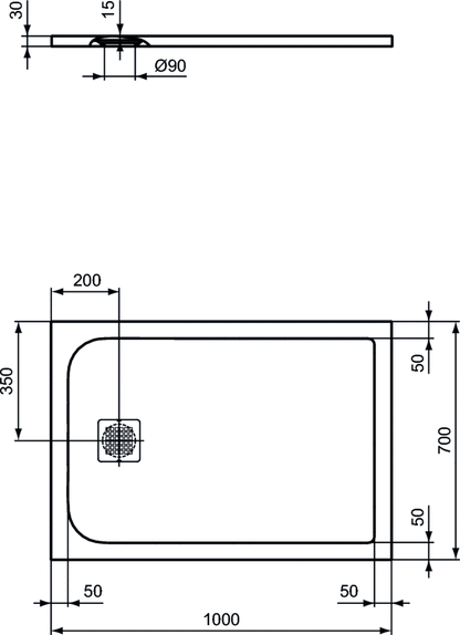 Piatto doccia rettangolare Effetto Pietra 70x100 Ideal Standard Ultra Flat S- Piletta NON inclusa by CeramicStore | Lo specialista del tuo bagno