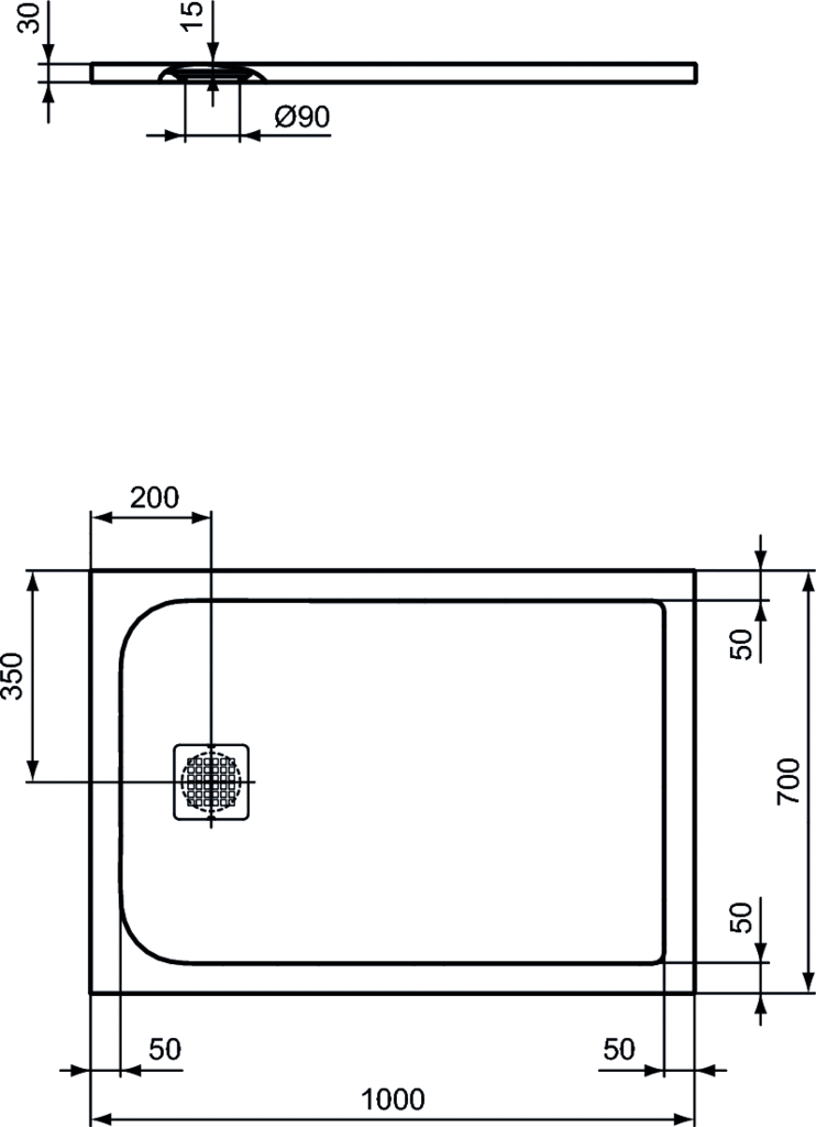 Piatto doccia rettangolare Effetto Pietra 70x100 Ideal Standard Ultra Flat S- Piletta NON inclusa by CeramicStore | Lo specialista del tuo bagno