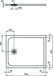 Piatto doccia rettangolare Effetto Pietra 80x100 Ideal Standard Ultra Flat S- Piletta NON inclusa by CeramicStore | Lo specialista del tuo bagno
