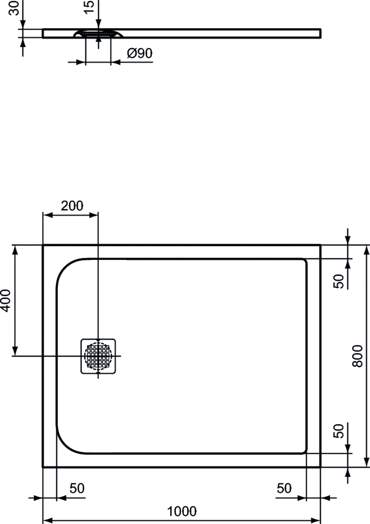 Piatto doccia rettangolare Effetto Pietra 80x100 Ideal Standard Ultra Flat S- Piletta NON inclusa by CeramicStore | Lo specialista del tuo bagno