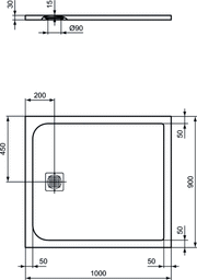 Piatto doccia rettangolare Effetto Pietra 90x100 Ideal Standard Ultra Flat S- Piletta NON inclusa by CeramicStore | Lo specialista del tuo bagno