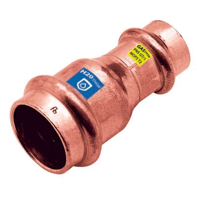 Manicotto di riduzione ff in rame a pressare acqua/gas diam. 22 x 15