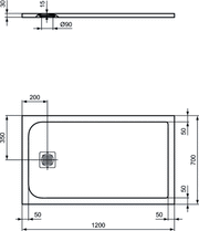 Piatto doccia rettangolare Effetto Pietra 70x120 Ideal Standard Ultra Flat S- Piletta NON inclusa by CeramicStore | Lo specialista del tuo bagno