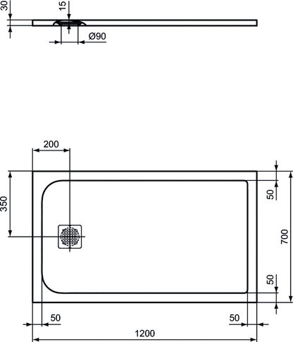 Piatto doccia rettangolare Effetto Pietra 70x120 Ideal Standard Ultra Flat S- Piletta NON inclusa by CeramicStore | Lo specialista del tuo bagno