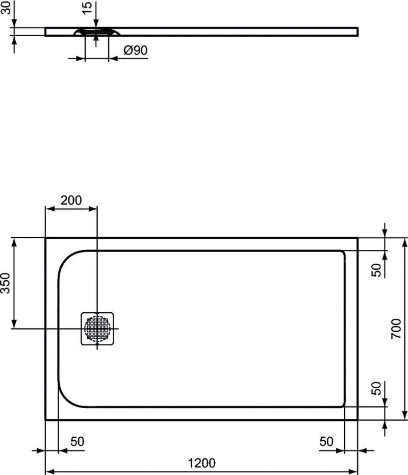 Piatto doccia rettangolare Effetto Pietra 70x120 Ideal Standard Ultra Flat S- Piletta NON inclusa by CeramicStore | Lo specialista del tuo bagno