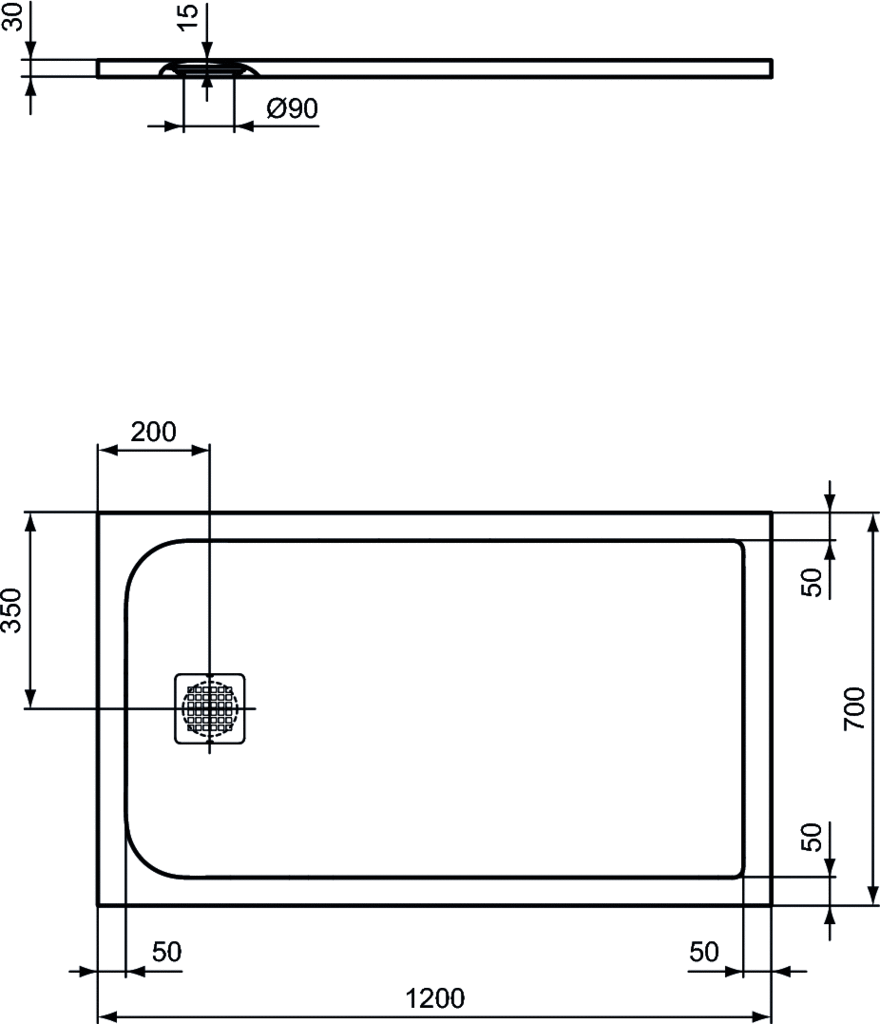 Piatto doccia rettangolare Effetto Pietra 70x120 Ideal Standard Ultra Flat S- Piletta NON inclusa by CeramicStore | Lo specialista del tuo bagno