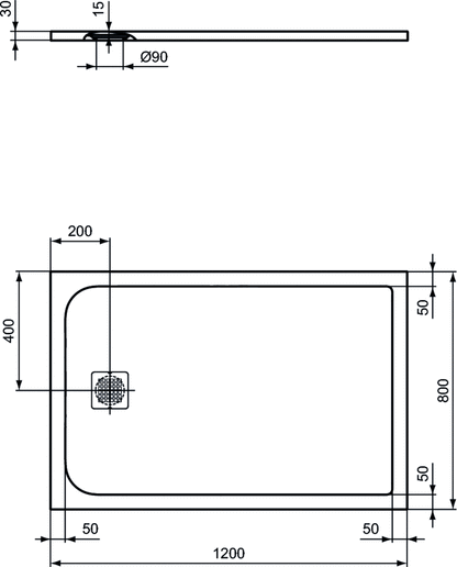 Piatto doccia rettangolare Effetto Pietra 80x120 Ideal Standard Ultra Flat S- Piletta NON inclusa by CeramicStore | Lo specialista del tuo bagno