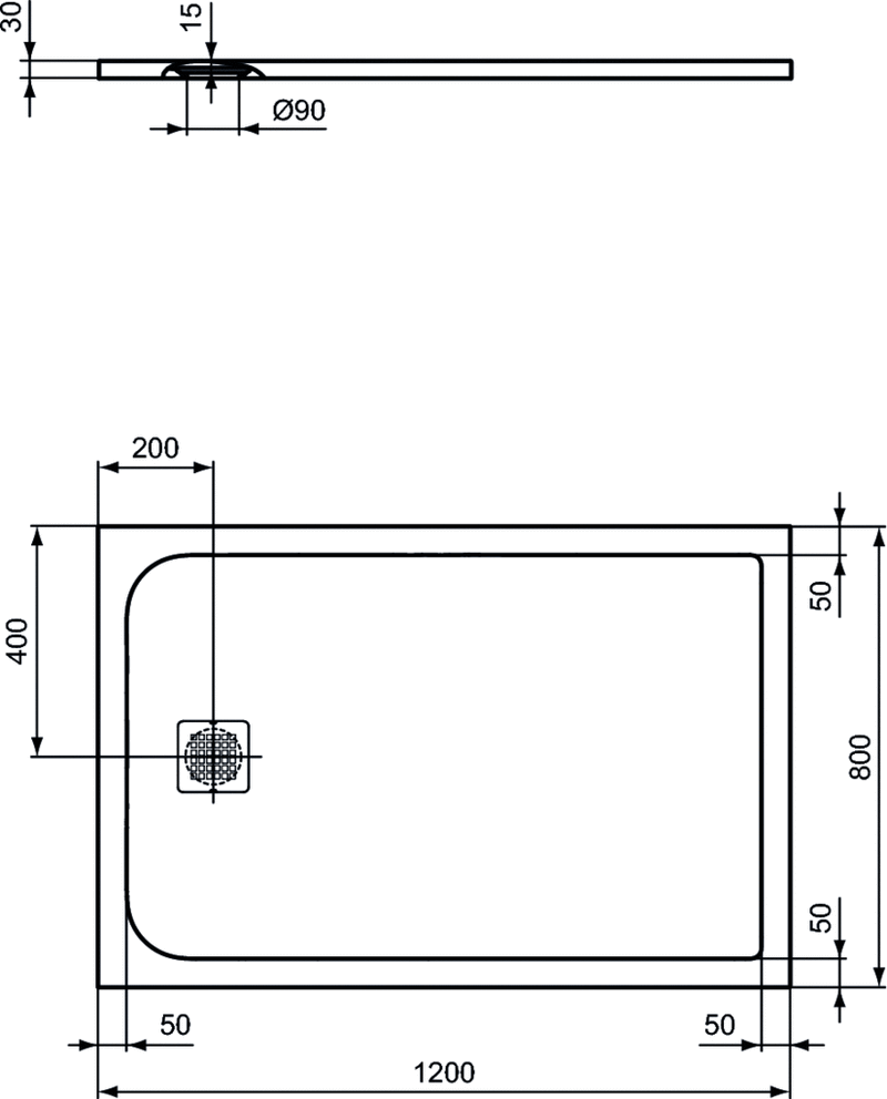 Piatto doccia rettangolare Effetto Pietra 80x120 Ideal Standard Ultra Flat S- Piletta NON inclusa by CeramicStore | Lo specialista del tuo bagno