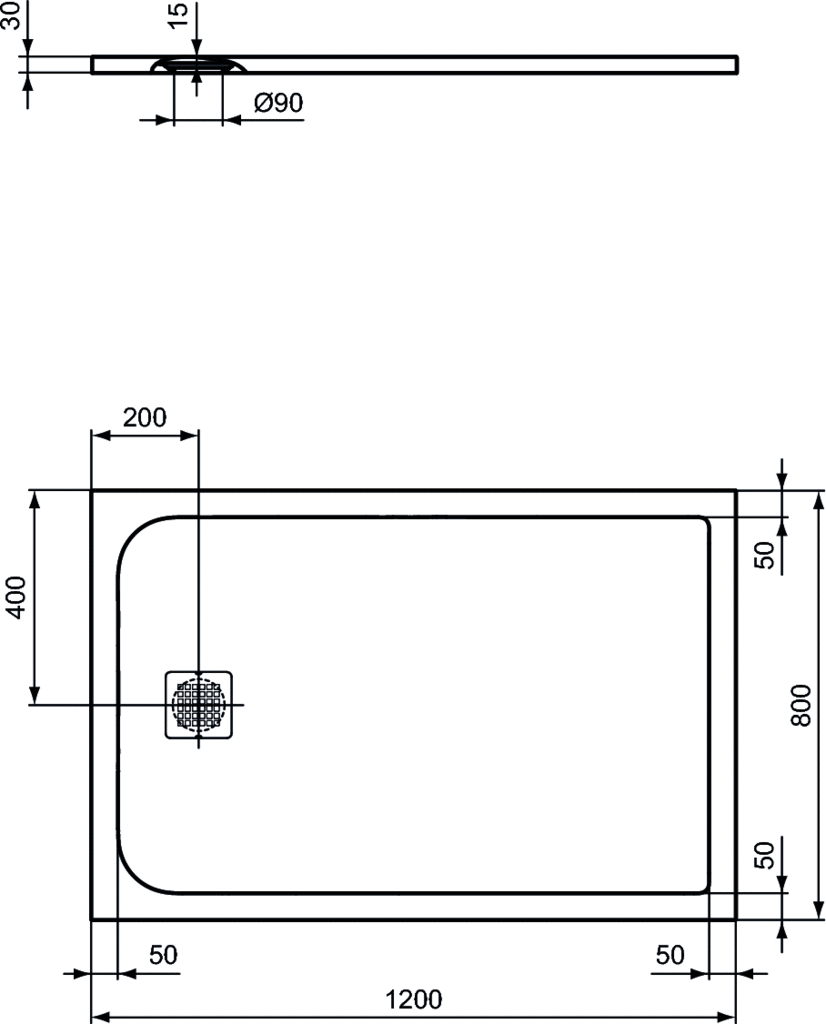 Piatto doccia rettangolare Effetto Pietra 80x120 Ideal Standard Ultra Flat S- Piletta NON inclusa by CeramicStore | Lo specialista del tuo bagno