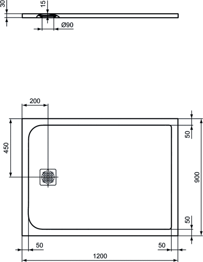 Piatto doccia rettangolare Effetto Pietra 90x120 Ideal Standard Ultra Flat S- Piletta NON inclusa by CeramicStore | Lo specialista del tuo bagno