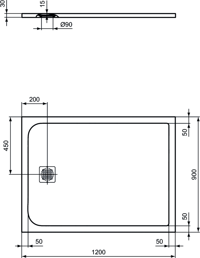 Piatto doccia rettangolare Effetto Pietra 90x120 Ideal Standard Ultra Flat S- Piletta NON inclusa by CeramicStore | Lo specialista del tuo bagno