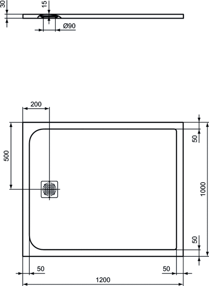 Piatto doccia rettangolare Effetto Pietra 100x120 Ideal Standard Ultra Flat S- Piletta NON inclusa by CeramicStore | Lo specialista del tuo bagno