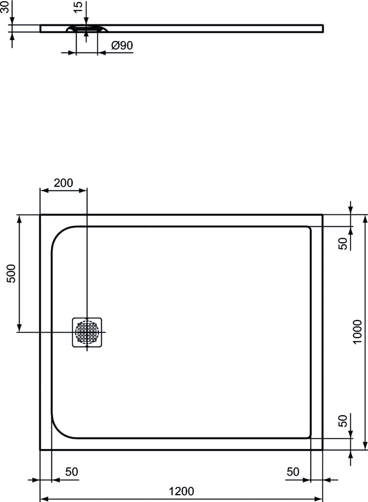Piatto doccia rettangolare Effetto Pietra 100x120 Ideal Standard Ultra Flat S- Piletta NON inclusa by CeramicStore | Lo specialista del tuo bagno