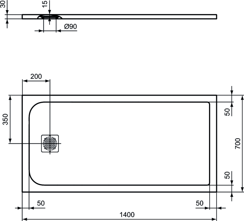 Piatto doccia rettangolare Effetto Pietra 70x140 Ideal Standard Ultra Flat S- Piletta NON inclusa by CeramicStore | Lo specialista del tuo bagno
